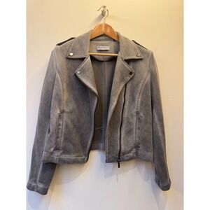 Bagatelle Women's Soft Suede Moto Jacket Size Medium Gray Grey